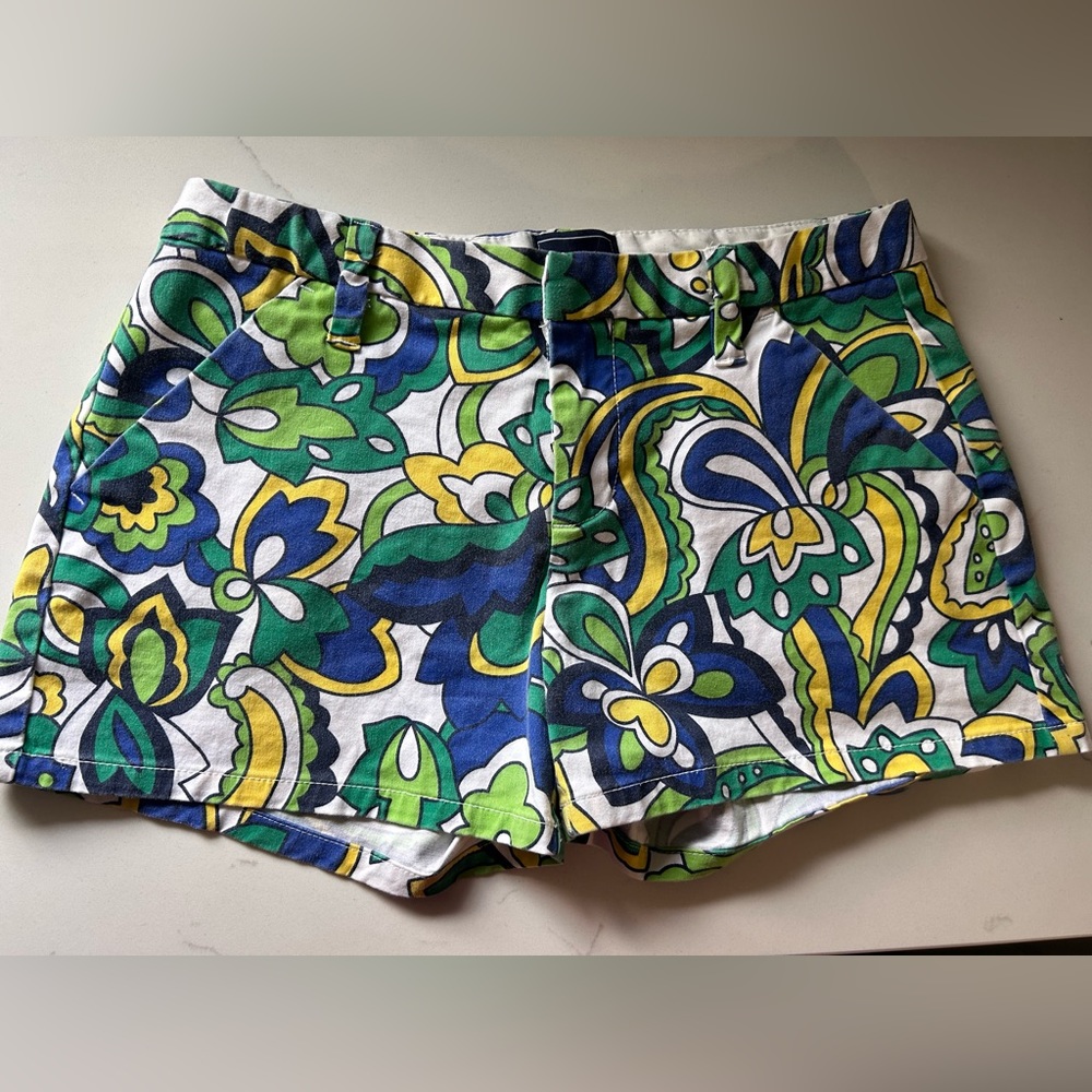 Gap Kids Girls Shorts Tropical Green, Yellow, and Blue Floral Print Size 14
